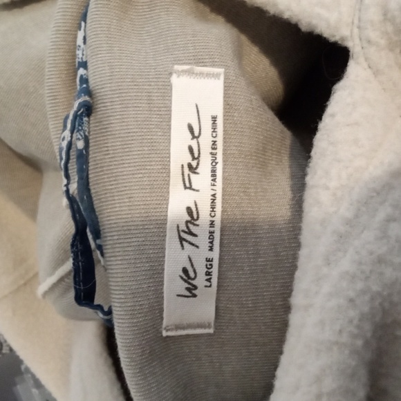We The Free Peple Cropped Fleece Pullover Hoodie Sweatshirt Boho Oversize L - Picture 4 of 11